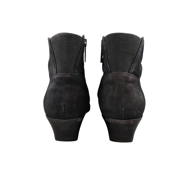 Aquatalia Shoes Womens 8 Booties Franca Ankle Boot Leather Almond Toe Black Zip - Picture 5 of 15